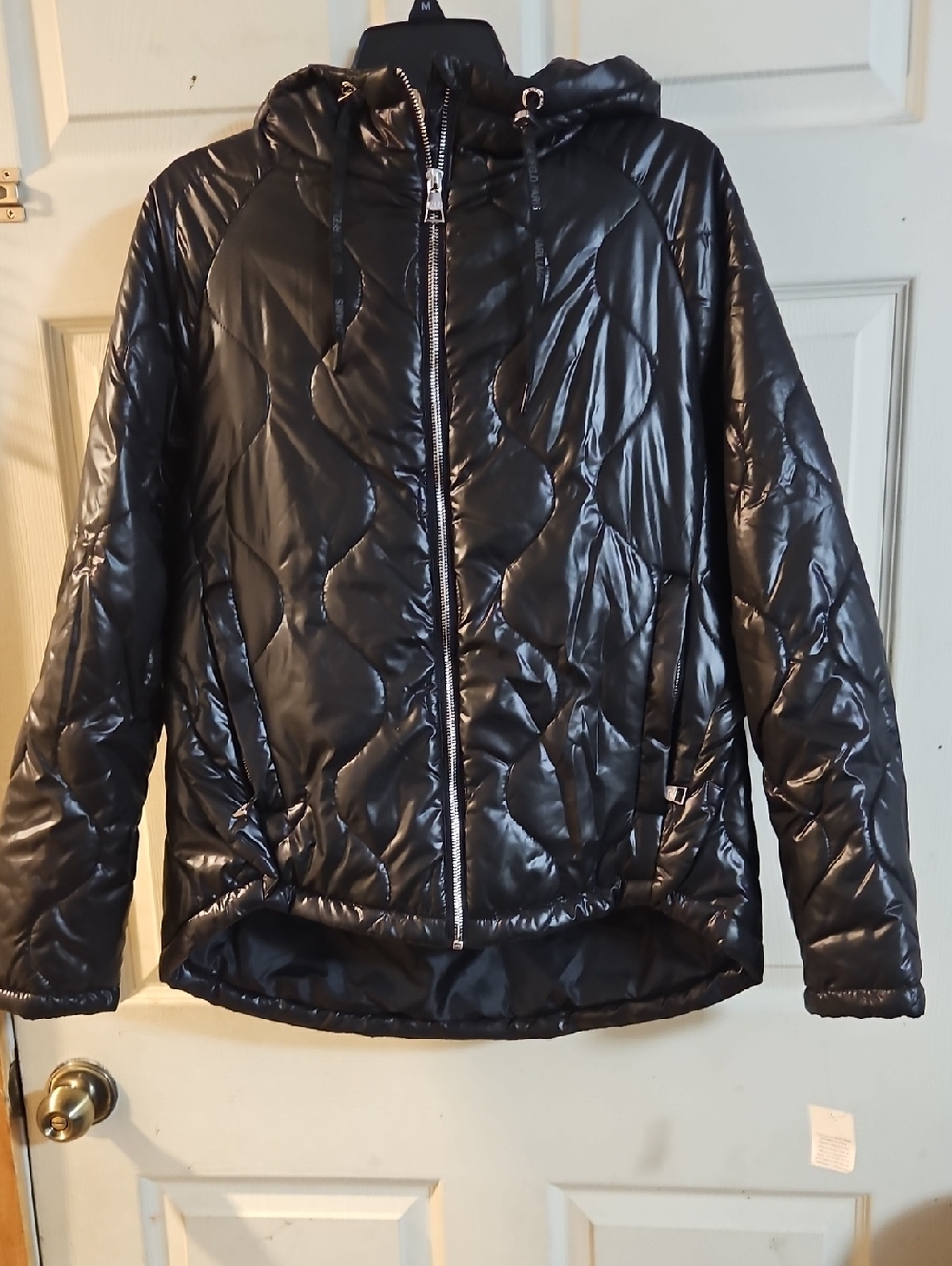 KARL LAGERFELD Women's Lightweight Quilted Puffer: BLACK: NEW WITH TAGS: SIZE M